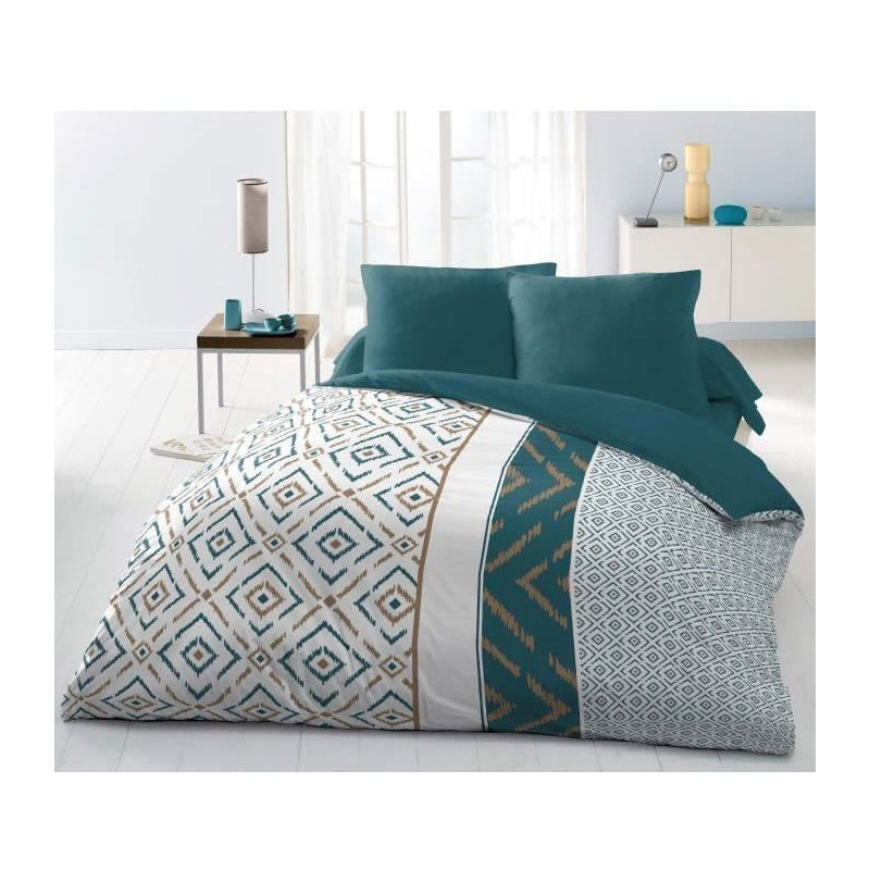 Ethno 220x240cm microfiber duvet set and 2 pillowcases 63x63cm Duck bl