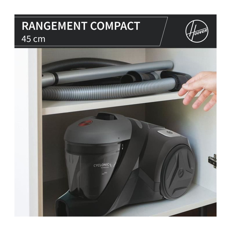 Bagless Canister Vacuum Cleaner - HOOVER - HP320PET - 850 W - 2 L - 75