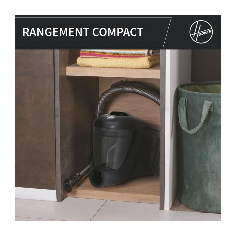 Bagless cylinder vacuum cleaner - HOOVER - HP321PAF - 850 W - 75 dBA -