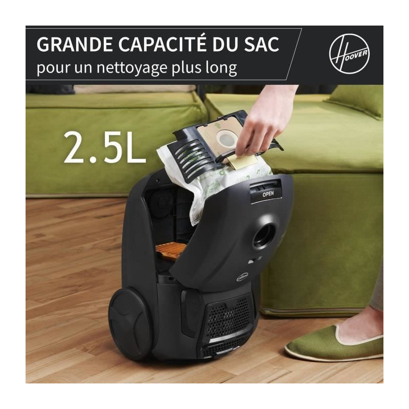 HOOVER HE1 - Compact and Powerful Bagged Cylinder Vacuum Cleaner - Lar