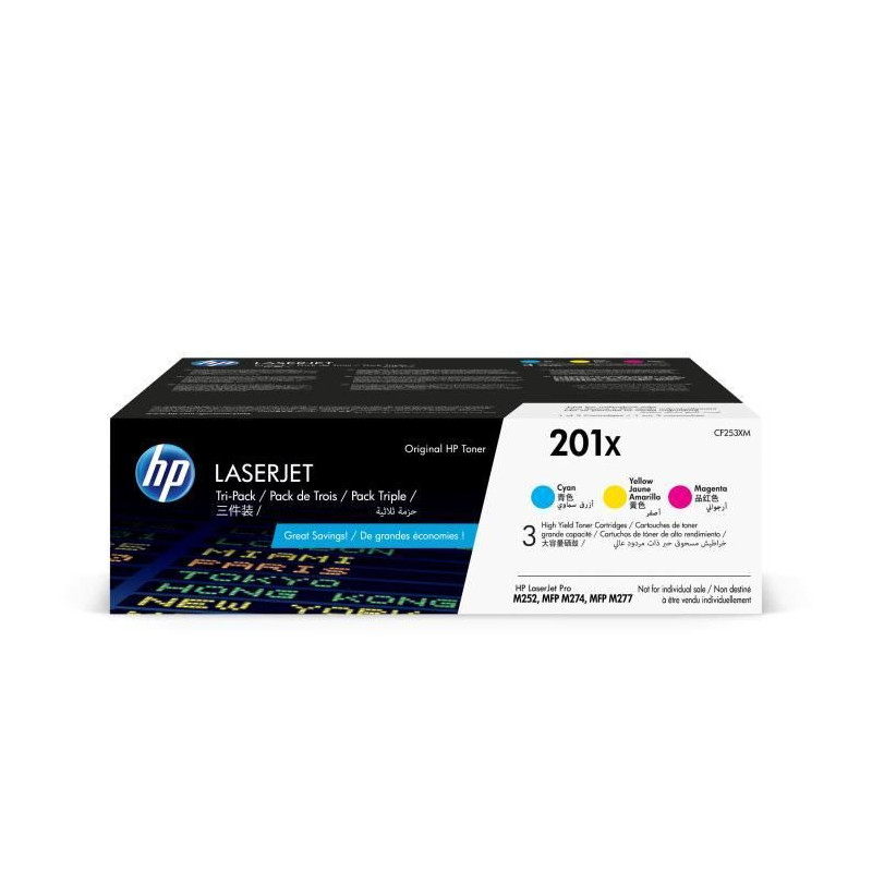 HP 201X pack 3 Original Cyan / Magenta / Yellow High Yield LaserJet To
