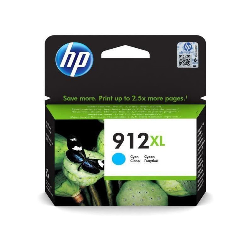 HP 912XL Inkjet Cartridge - Cyan - Inkjet - High Yield - 825 Pages