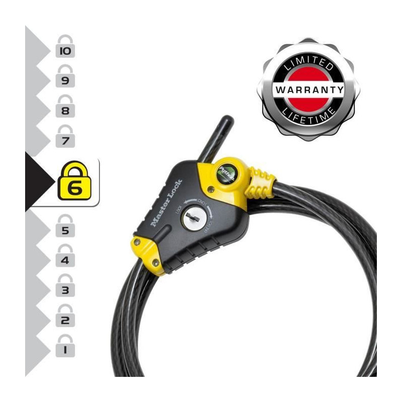 Anti-theft - MASTER LOCK - Python 8433EURD - Adjustable length from 30