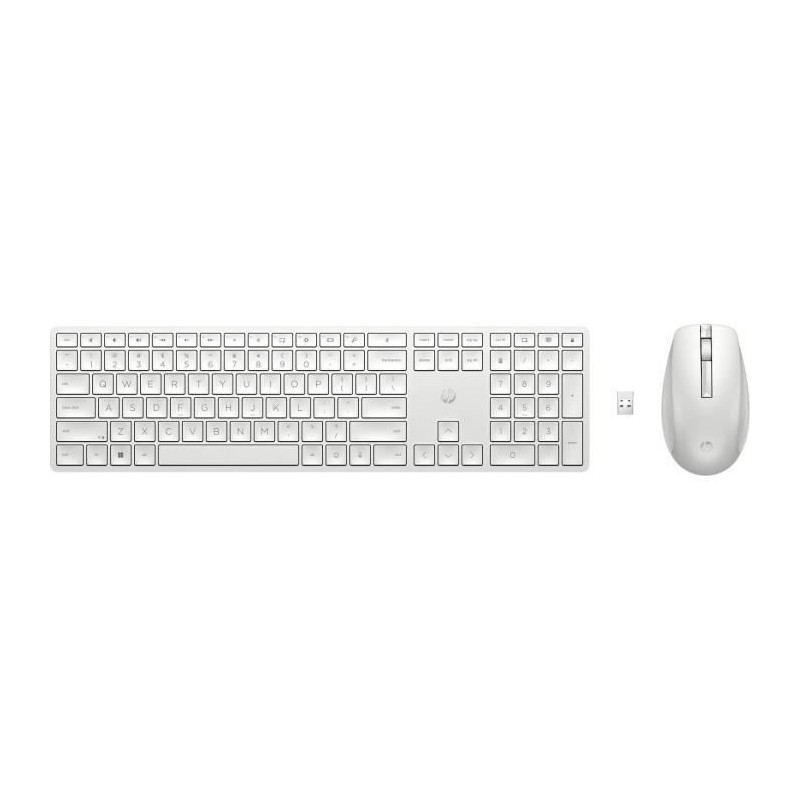 HP 650 Wireless Keyboard Mouse Set - AZERTY - White