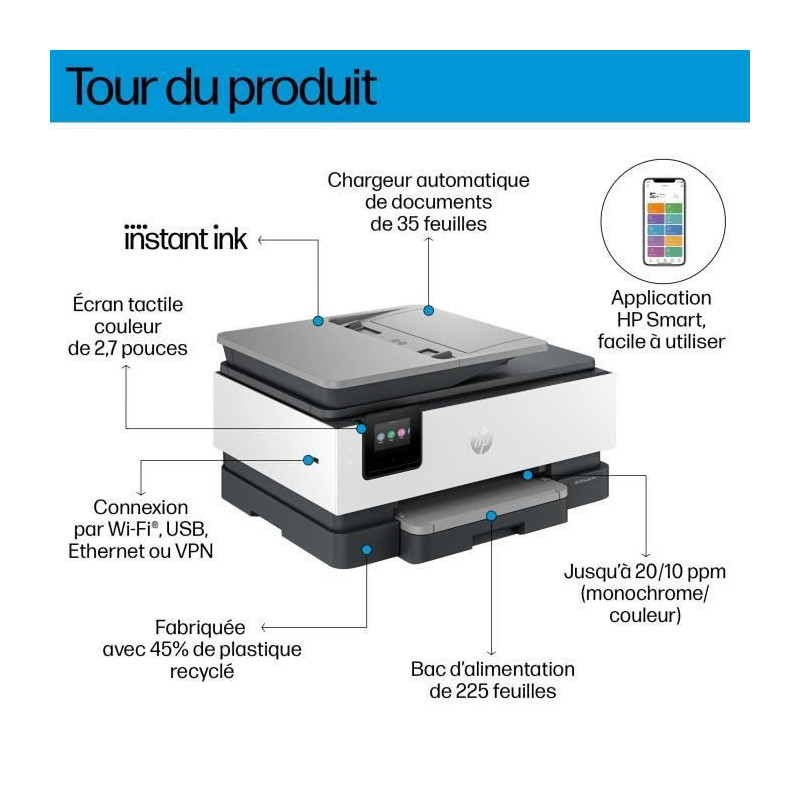 HP OfficeJet Pro 8124e - All-in-One Printer - Color Inkjet with 3 mont