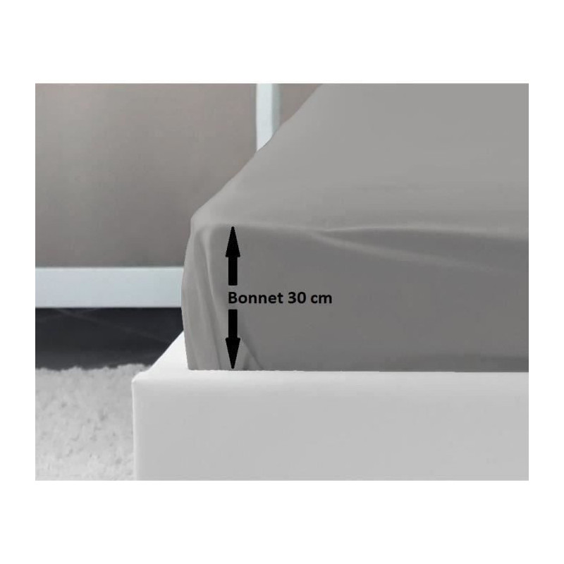 LOVELY HOME Fitted sheet 100% cotton 140x190x30 cm light gray