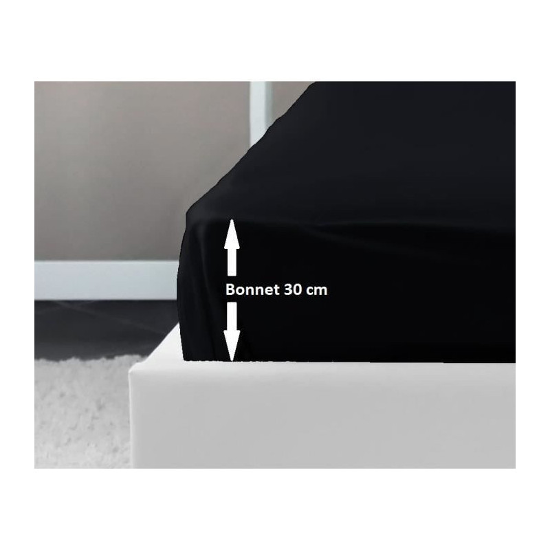 Lovely Home Drap 100% cotton cover 160x200x30 cm black