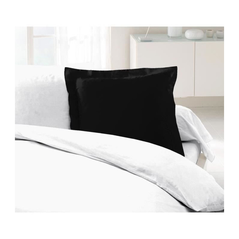 Lovely Home Lot of 2 pillowcases 100% cotton 63x63 cm - Black