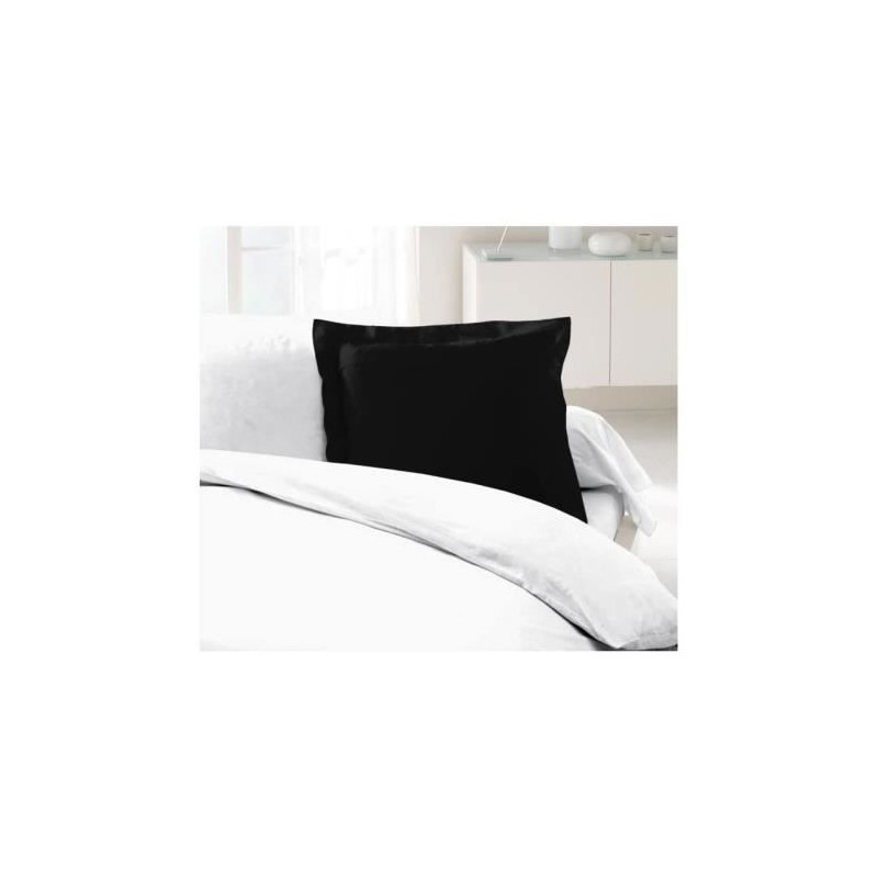 Lovely Home Lot of 2 pillowcases 100% cotton 63x63 cm - Black
