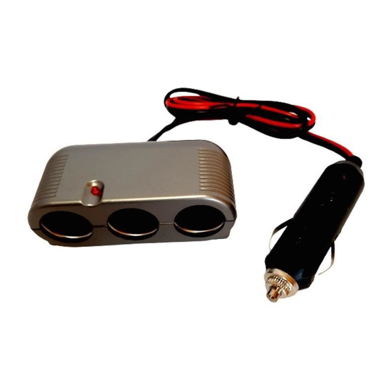 Triple cigarette lighter socket 12/24V - HTC EQUIPEMENT - With Heavy d