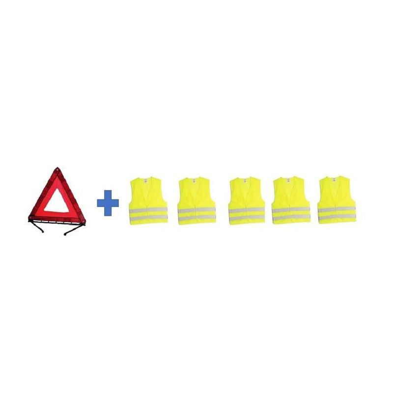 Safety Pack - HTC EQUIPEMENT - 1 triangle + 5 XL adult safety vests