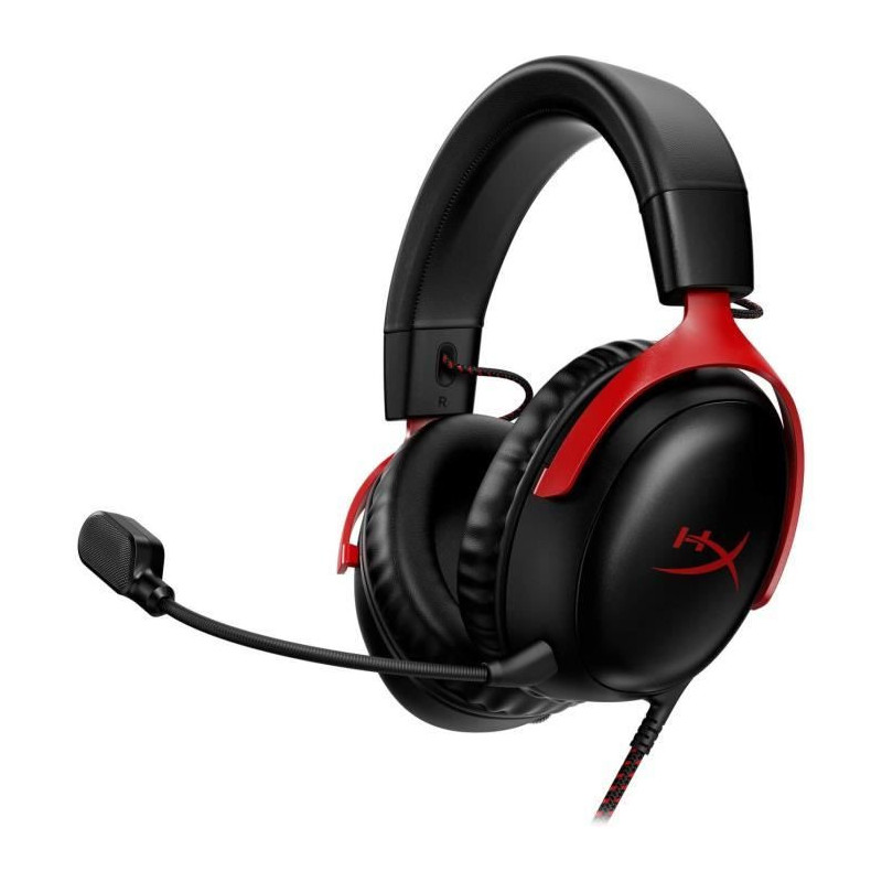 HyperX Cloud III Wired Gaming Headset - for PC & Console - Black/Red