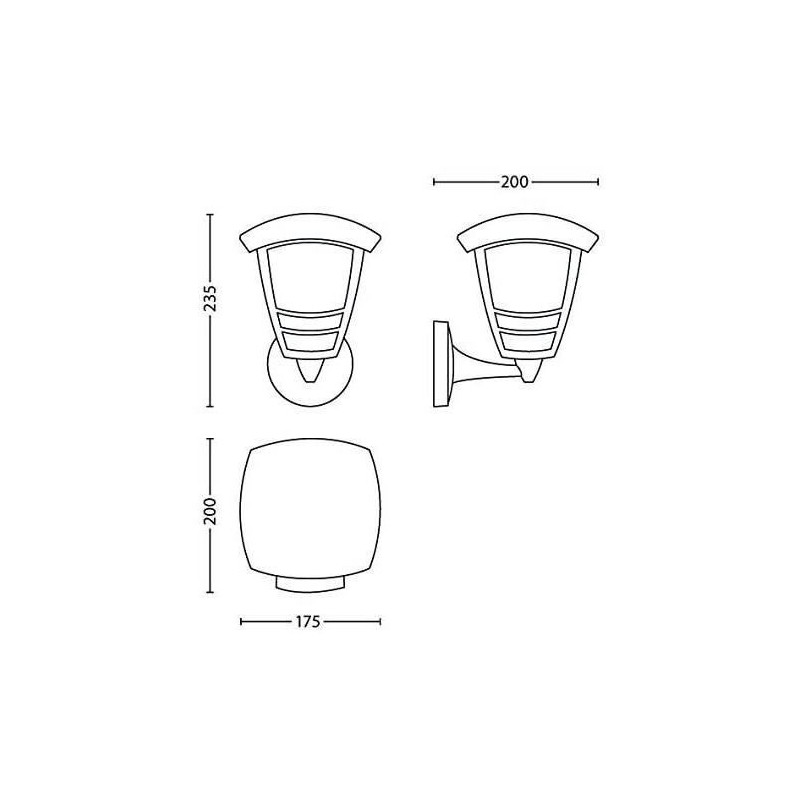 Creek-Appliance of rising metal outdoor H20cm black philips