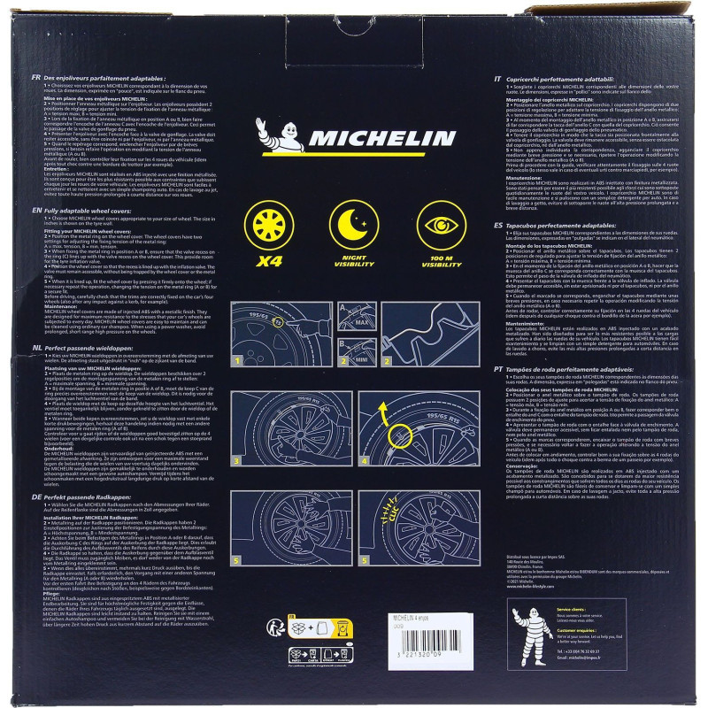 MICHELIN 4 wheel trims 16 Chromed NVS42