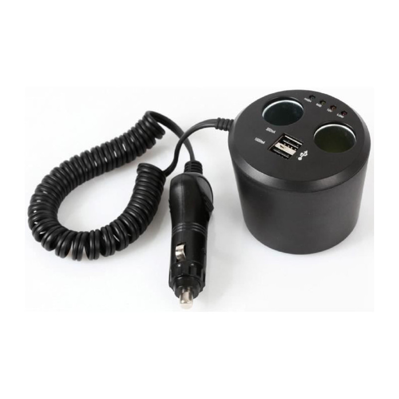 AUTO-T USB Cigarette Lighter Socket On Drink Holder 12 / 24V