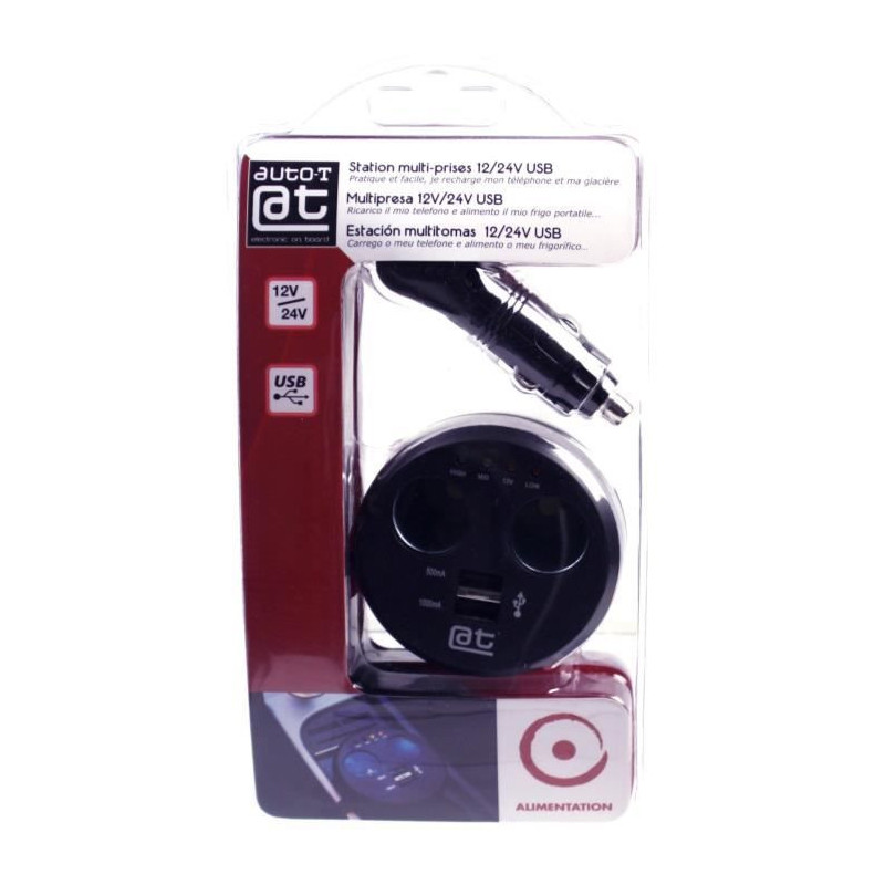 AUTO-T USB Cigarette Lighter Socket On Drink Holder 12 / 24V
