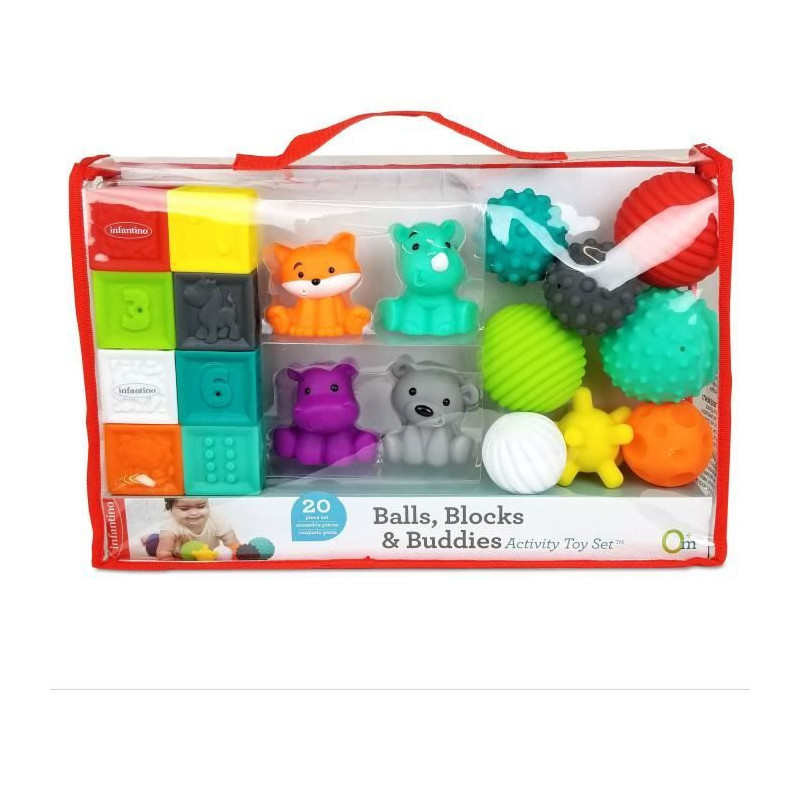 INFANTINO Senso Set of 8 soft balls, 8 sensory cubes and 4 animal spri