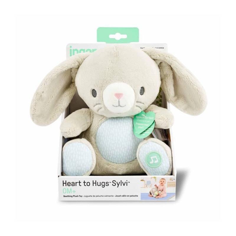 INGENUITY Sylvi baby rabbit comforter, soft toy, soothing melodies and