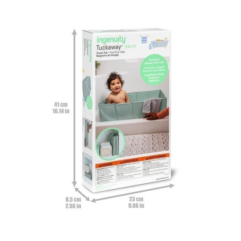 Foldable baby bath - INGENUITY - Portable - Waterproof lining - Easy t
