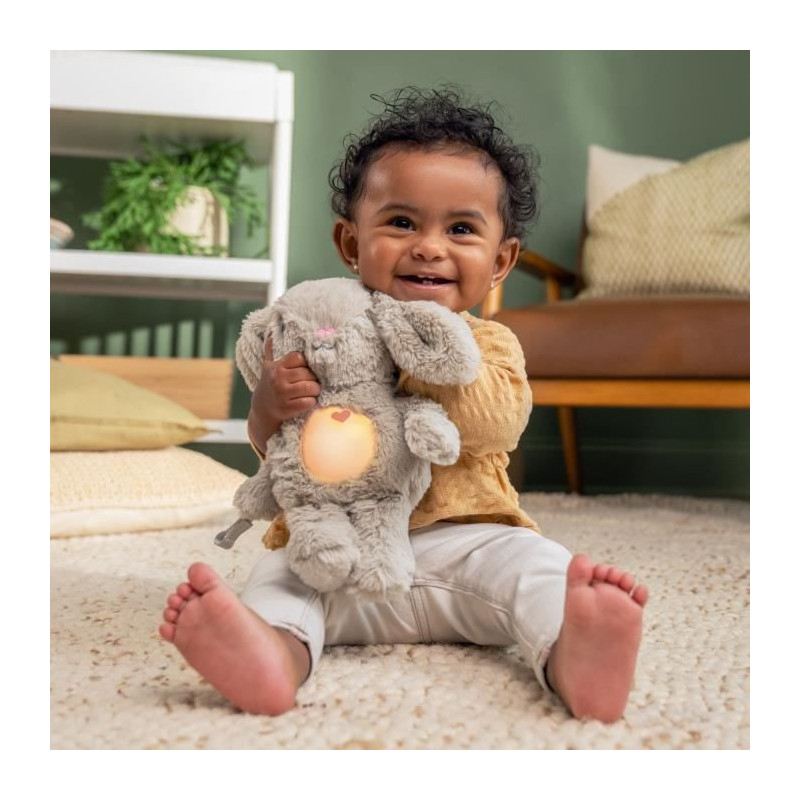 INGENUITY Baby Night Light, Rabbit Comforter, Sylvie Plush, Responds t