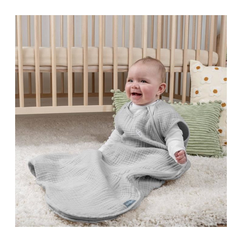 INGENUITY Swaddling Bag, Sage Green Sleeping Bag in Cotton Foam, TOG 1