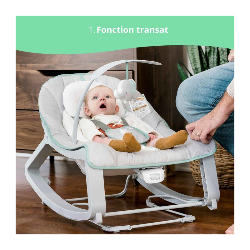 INGENUITY Bouncer 3in1 Keep Cozy - Weaver, Soothing Vibrations, 2 Recl