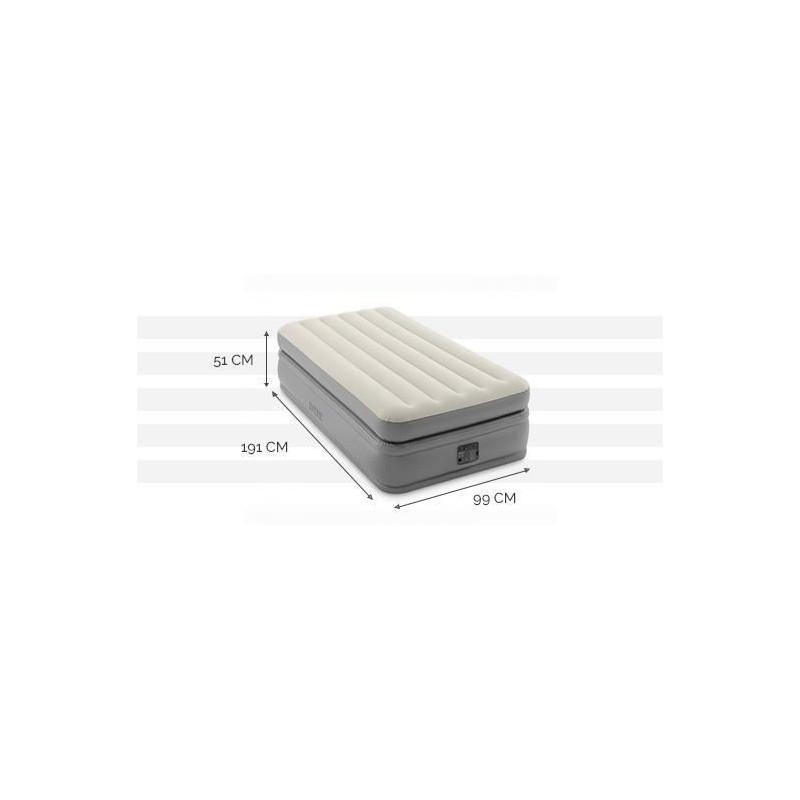 INTEX PRIME COMFORT FIBER TECH mattress 99x191 - Inflatable - Adjustab