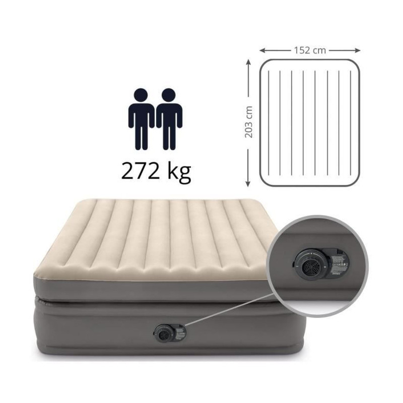 Inflatable mattress - INTEX - Prime Comfort - 2 people - 152 x 203 x 5
