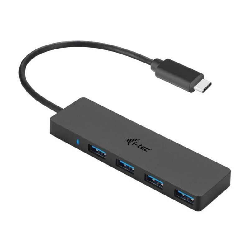 USB-C HUB I-TEC with 4 USB 3.0 Ports with Integrated Cable 20cm