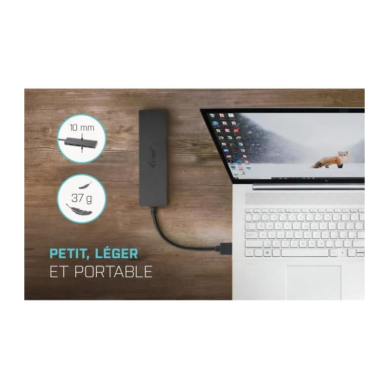 USB-C HUB I-TEC with 4 USB 3.0 Ports with Integrated Cable 20cm