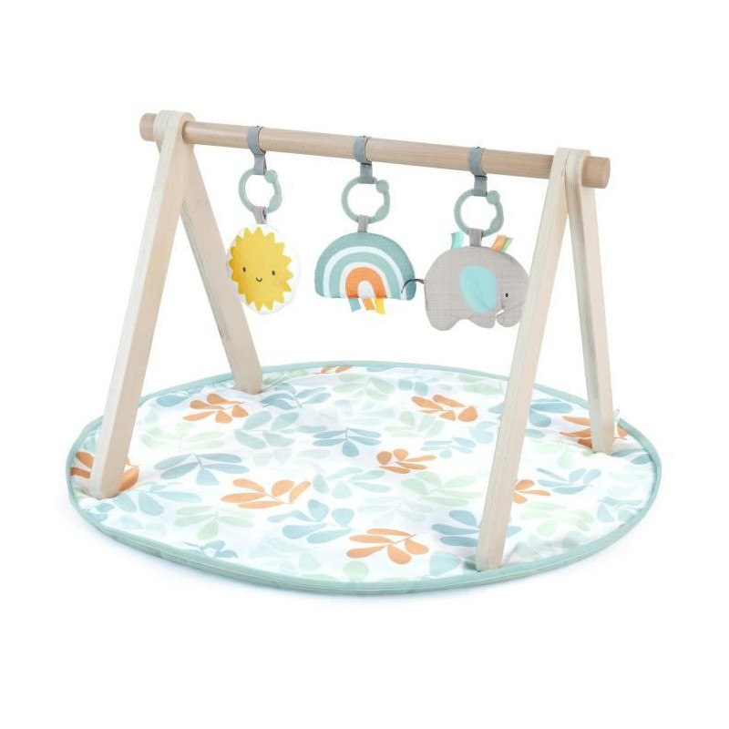 INGENUITY Sun Valley Play Mat, Wooden Play Arch - 3 Removable Toys - F