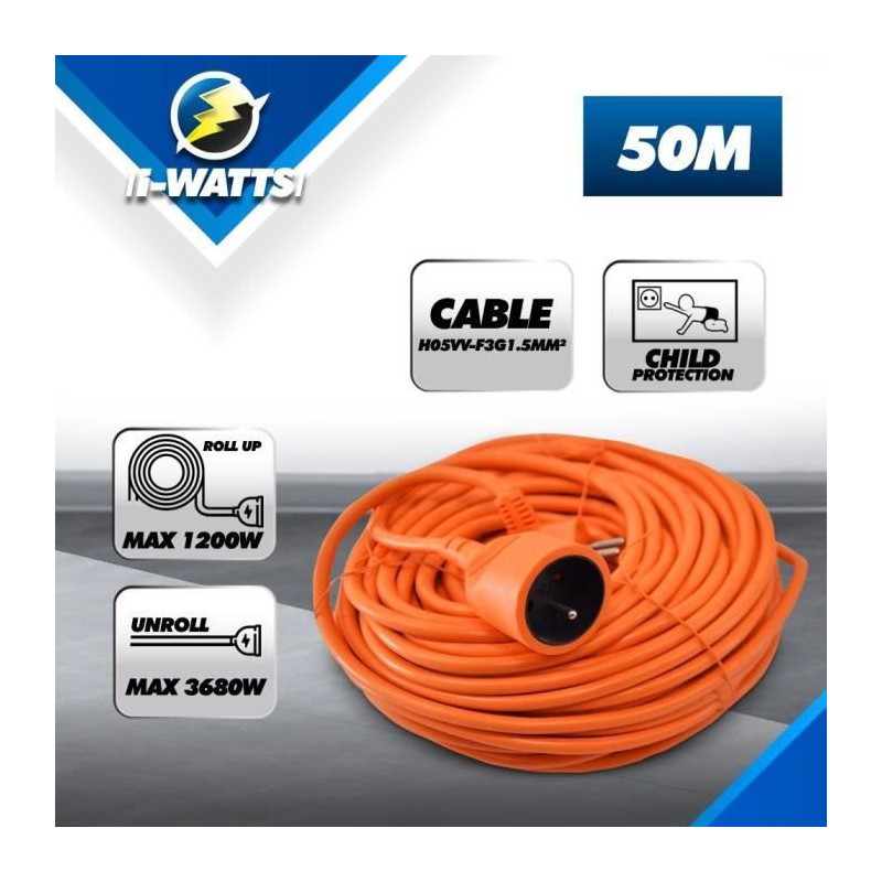 I-WATTS Extension cord 50m 3x1,5mm