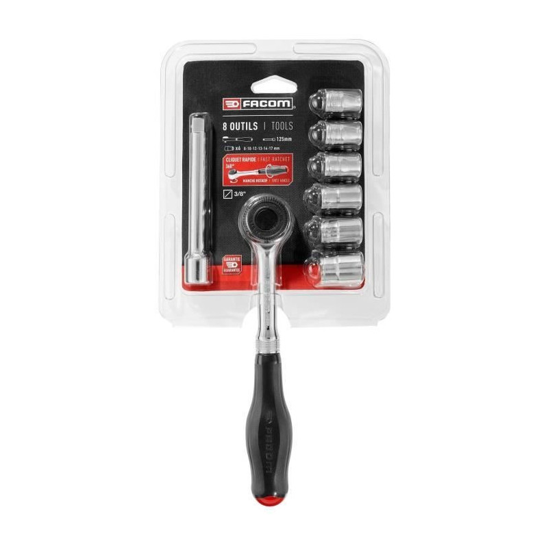 3/8 click 360 ° Facom rotary round - J.360PackPB (delivered with 7 so