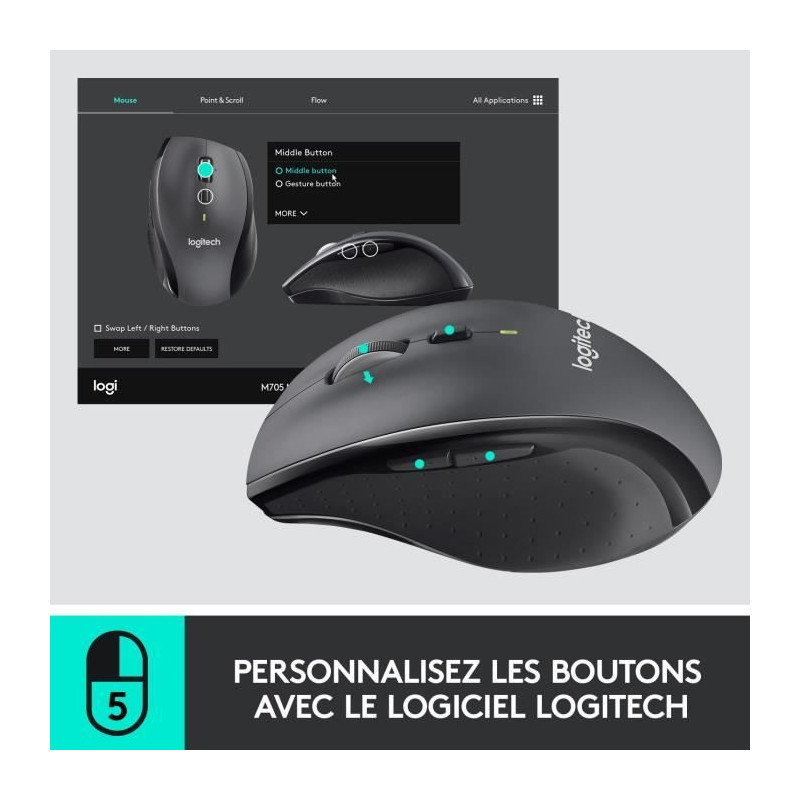 LOGITECH M705 Wireless Mouse Silver