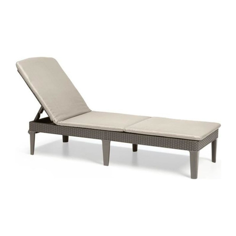 ALLIBERT by KETER - Jaipur 4-position sun lounger with cushion - ratta