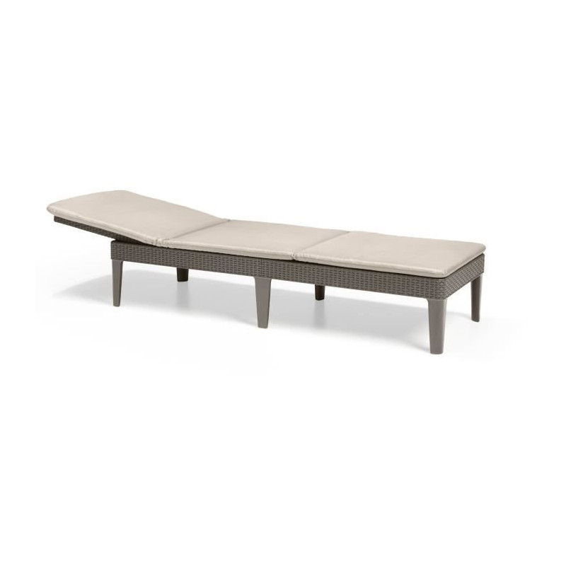ALLIBERT by KETER - Jaipur 4-position sun lounger with cushion - ratta