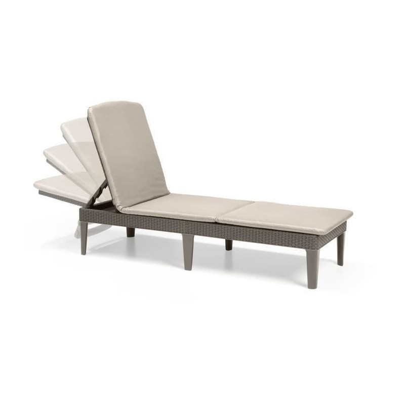 ALLIBERT by KETER - Jaipur 4-position sun lounger with cushion - ratta
