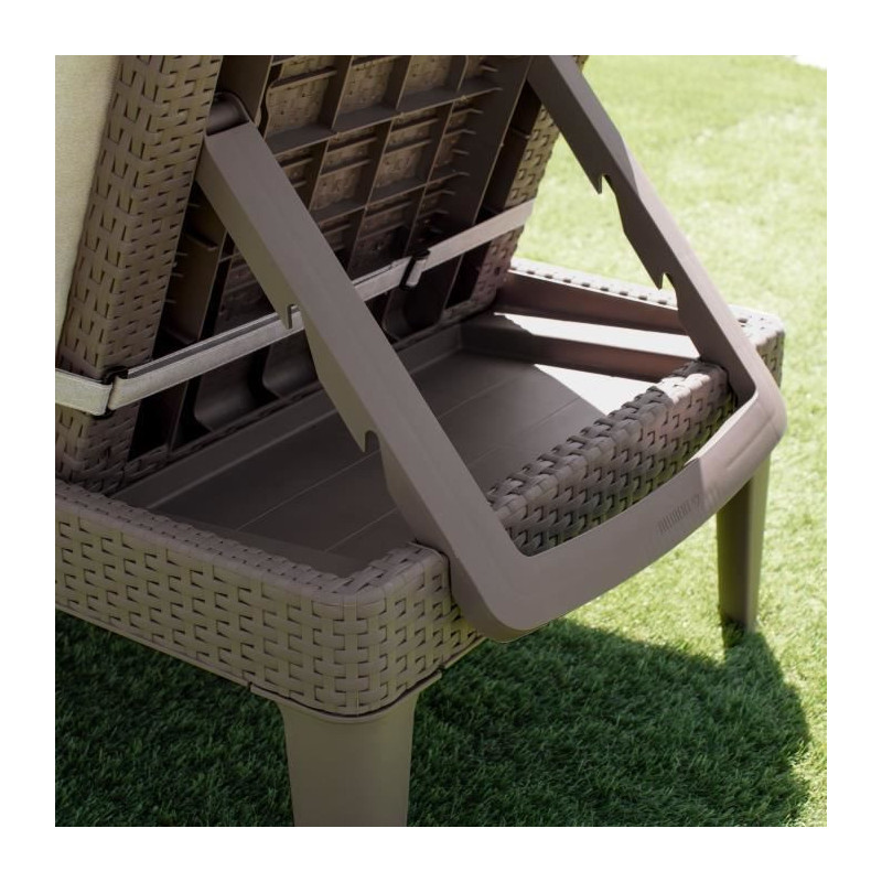 ALLIBERT by KETER - Jaipur 4-position sun lounger with cushion - ratta