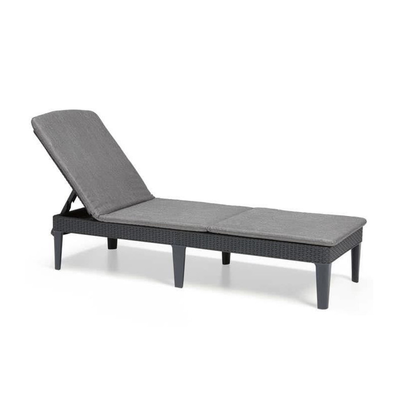 ALLIBERT JAIPUR Sunlounger - woven resin imitation - Gray