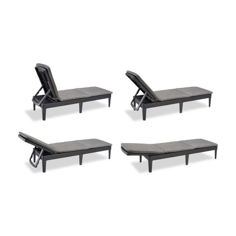 ALLIBERT JAIPUR Sunlounger - woven resin imitation - Gray