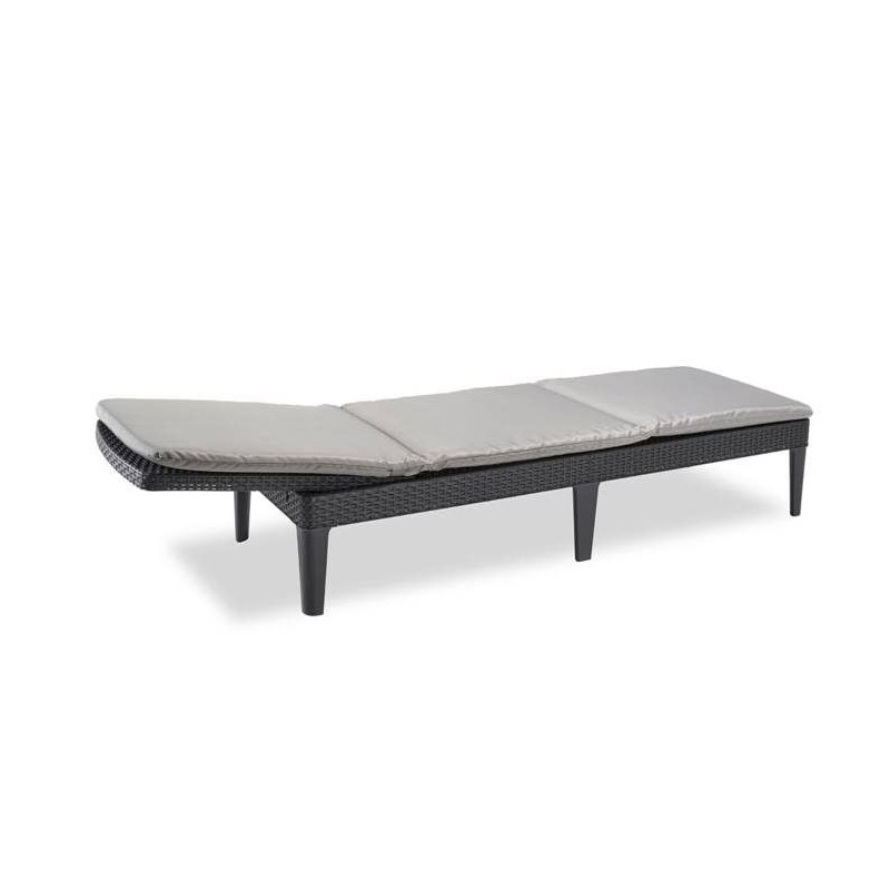 ALLIBERT JAIPUR Sunlounger - woven resin imitation - Gray
