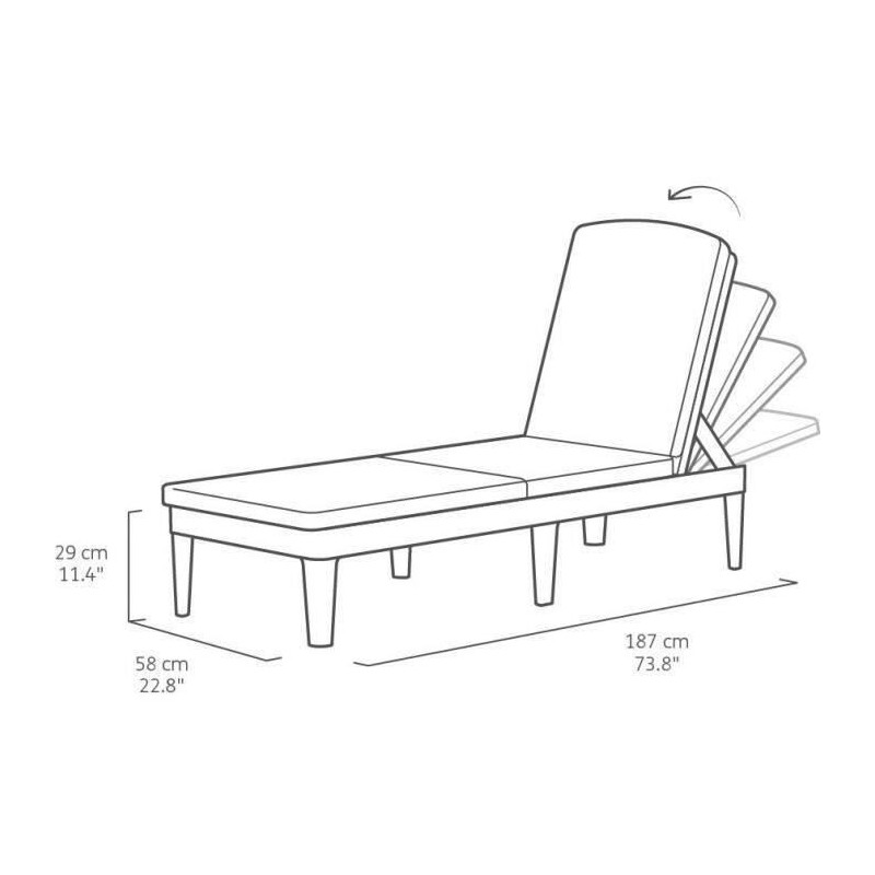 ALLIBERT JAIPUR Sunlounger - woven resin imitation - Gray