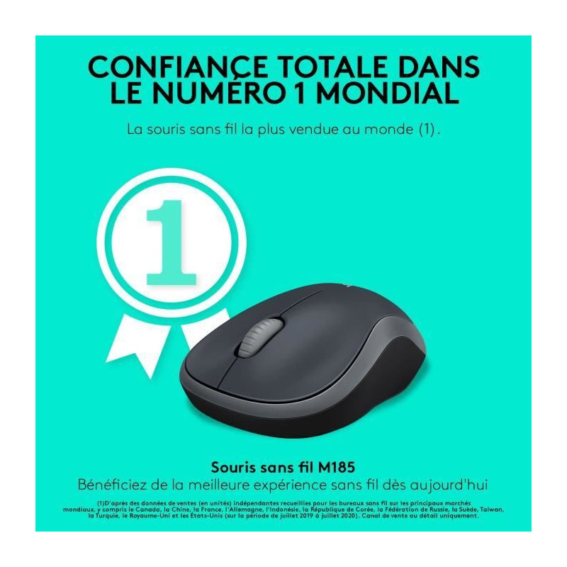 Logitech Wireless Optical Mouse - Gray M185