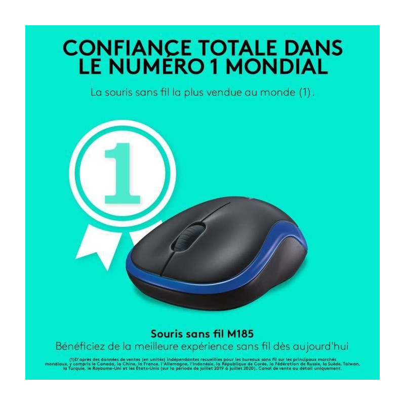 Logitech Wireless Optical Mouse - M185 Blue