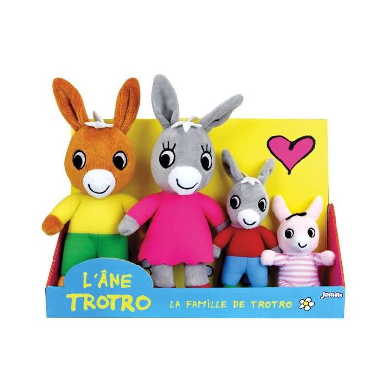 Trotro and Family Plush Box +/- 15 cm - JEMINI - Trotro, his mom, his