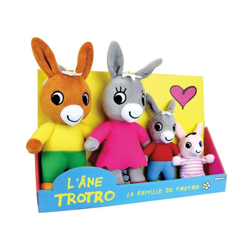 Trotro and Family Plush Box +/- 15 cm - JEMINI - Trotro, his mom, his
