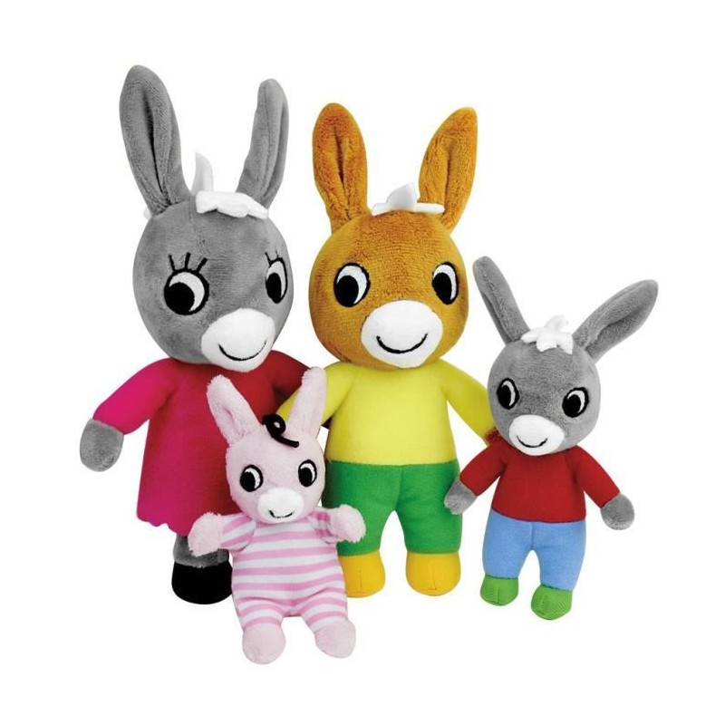 Trotro and Family Plush Box +/- 15 cm - JEMINI - Trotro, his mom, his