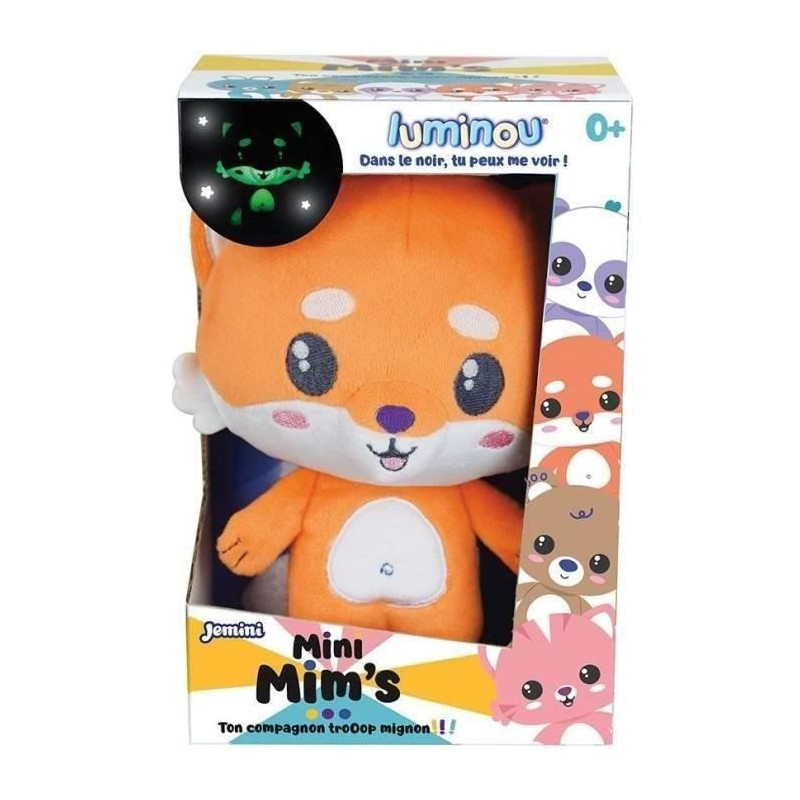 Natural luminous plush toy - JEMINI - Luminou fox mini mim's - Works w