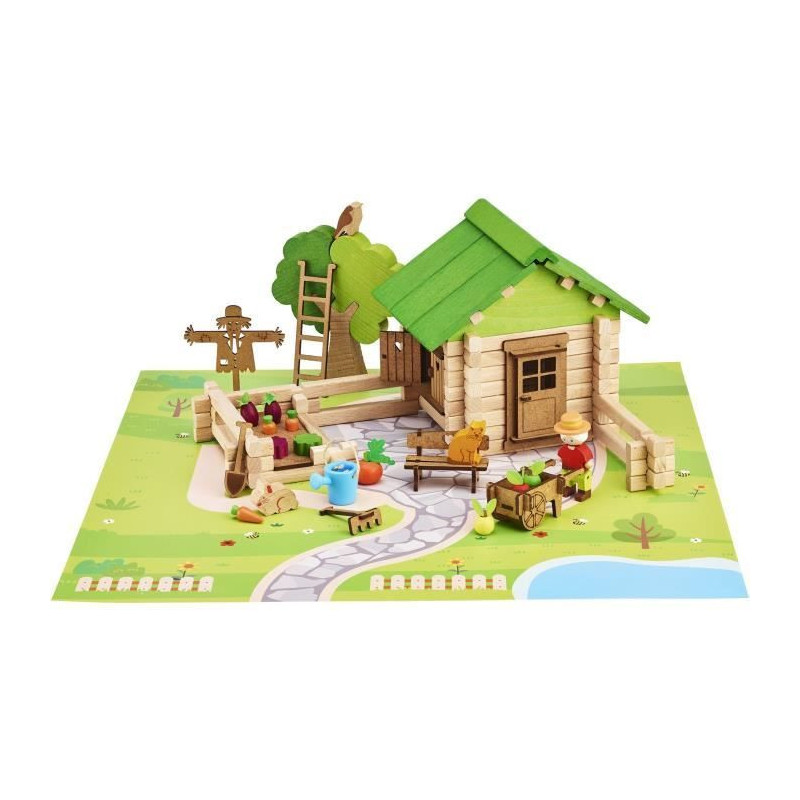 Home and Garden 135 Pieces - JEUJURA - Natural Wooden Construction Gam