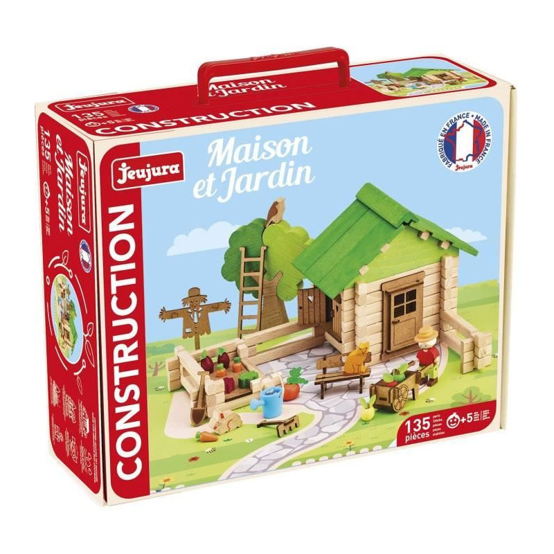 Home and Garden 135 Pieces - JEUJURA - Natural Wooden Construction Gam